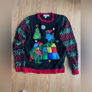Disco Dino Christmas sweater - medium